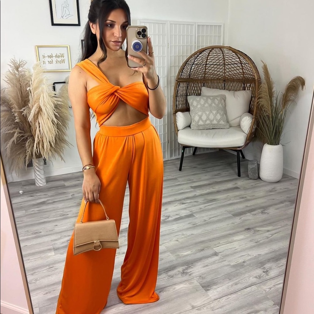 Two piece high waist pant set